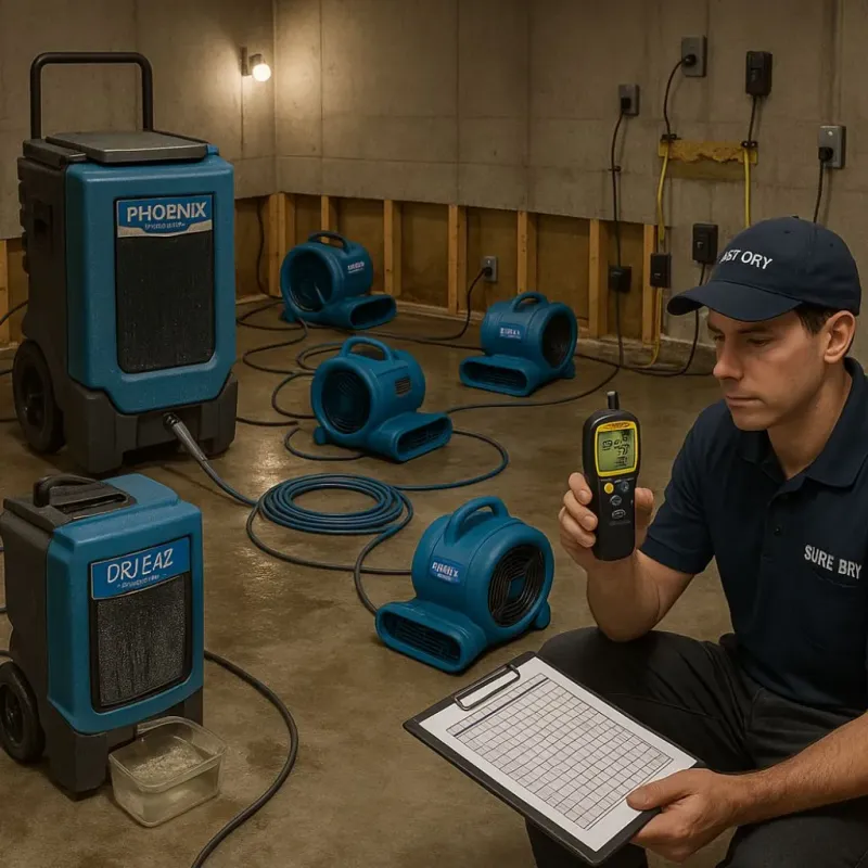 Structural Drying and Dehumidification process in Jefferson, VA